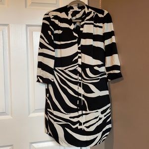 Diane Von Furstenberg Freya Zebra Print Shirtdress Sz 2